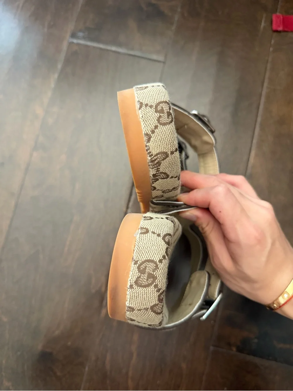 Gucci GG Logo Double-Buckle Sandals